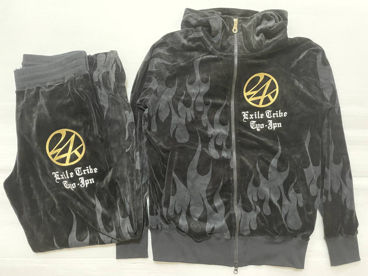 美品✨希少XL✨24karats EXILE ベロアジャージ セットアップ 黒金-