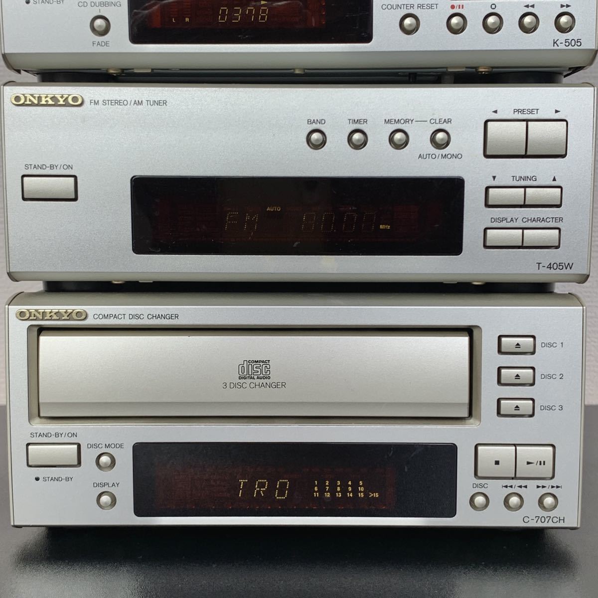 システムコンポ ONKYO システムコンポ K-505 MD-105 C-707CH CD