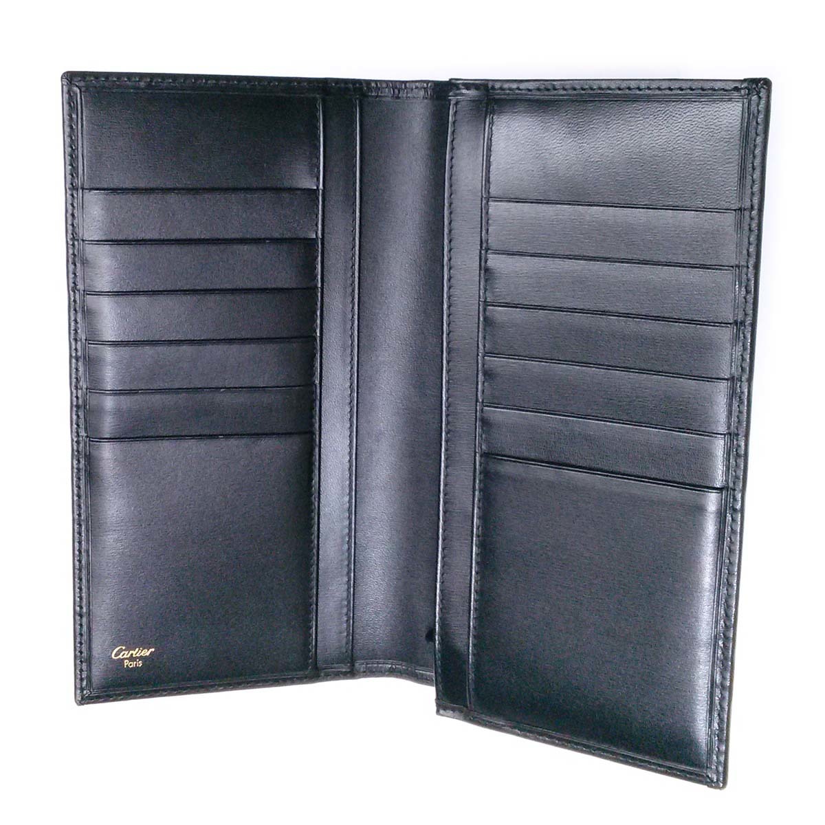 未使用 Cartier カルティエ レザー 二つ折り財布 パシャ 黒 箱付き