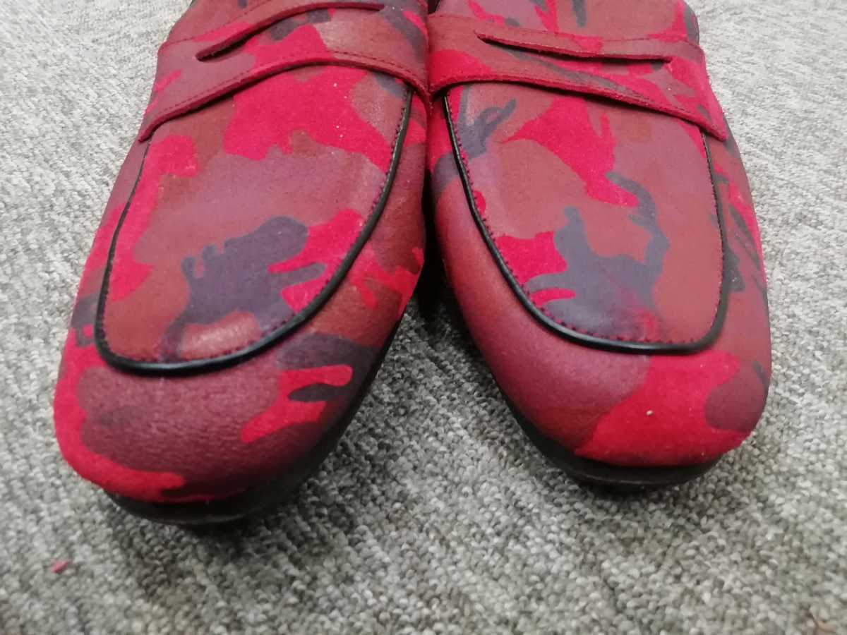 最高 HONOUR OVATION USED レッドカモフラージュ ローファー/RED