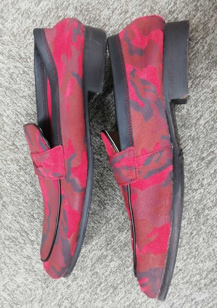 最高 HONOUR OVATION USED レッドカモフラージュ ローファー/RED