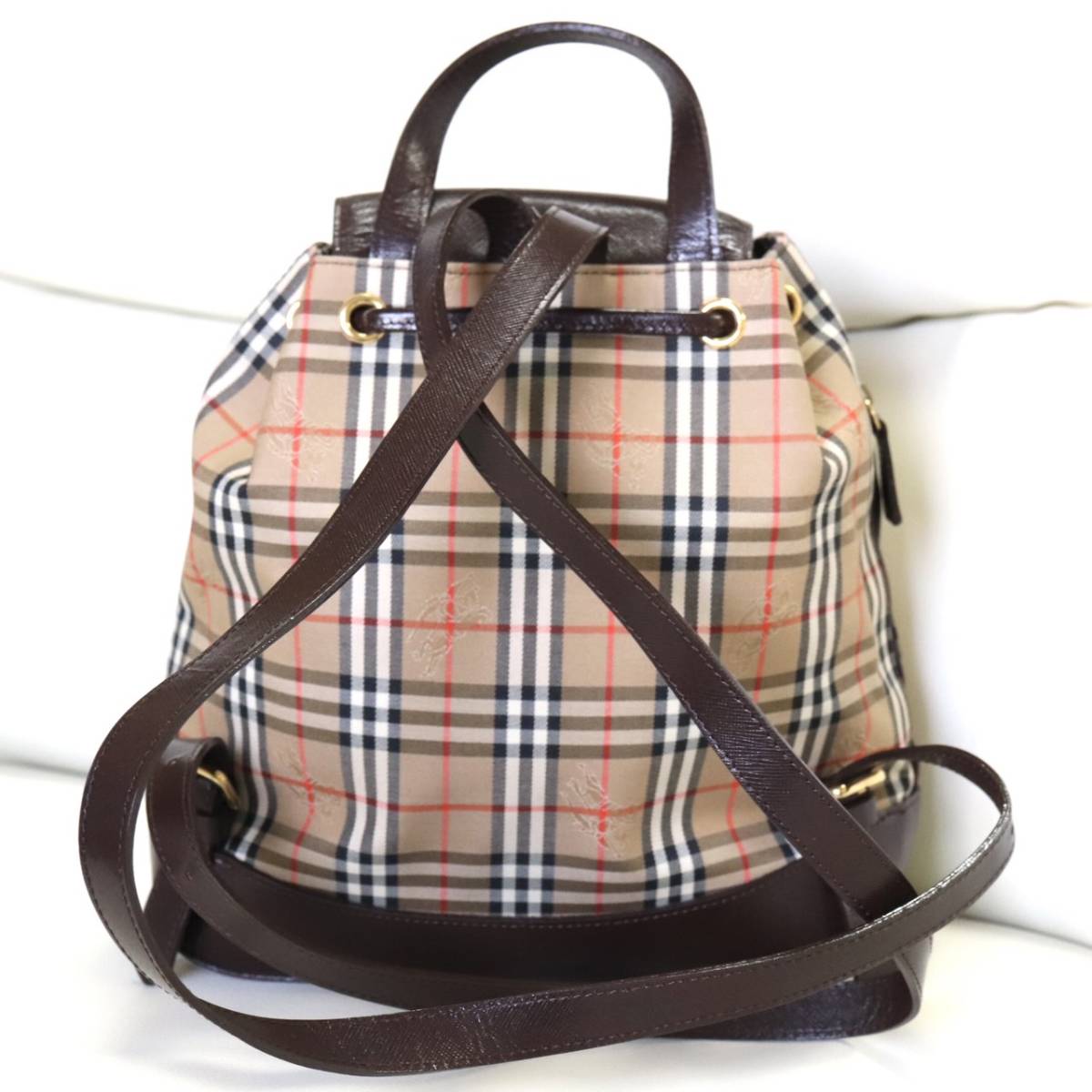 BURBERRY ノバチェック シャドーホース チャーム付 レザー ミニ BURBERRY ノバチェック シャドーホース チャーム付 レザー ミニ