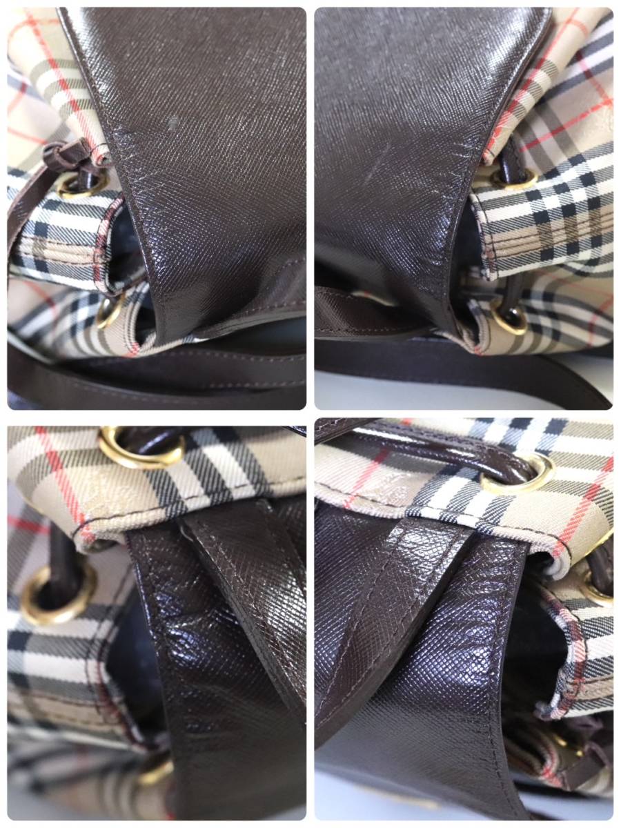 BURBERRY ノバチェック シャドーホース チャーム付 レザー ミニ BURBERRY ノバチェック シャドーホース チャーム付 レザー ミニ