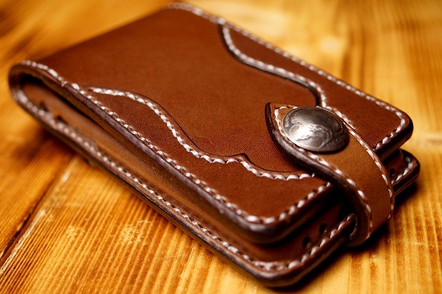  hand made saddle leather iPhone SE2 case Brown D