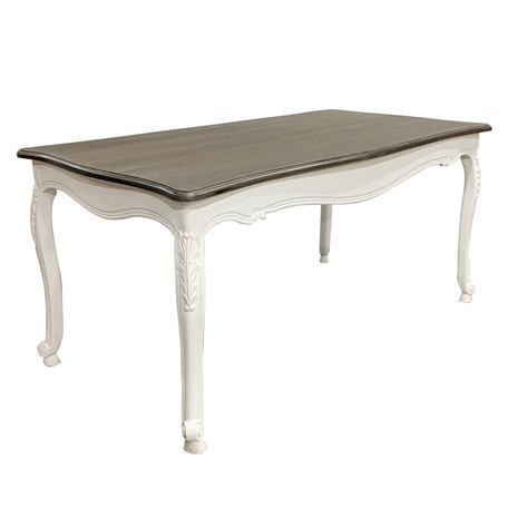 輸入家具 フレンチクラシック ダイニングテーブル W160 ホワイト シャビーシック アンティーク イタリアン SH-181167-FB 家財送料無料
