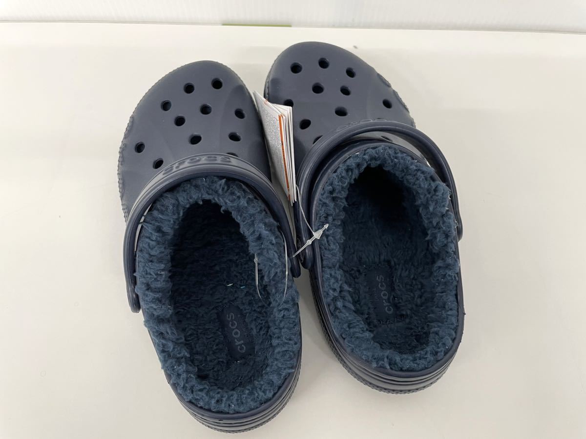 未使用■クロックス CROCS キッズ ウィンター クロッグ キッズ ボア付サンダル J1 19.5cm ネイビー_画像2