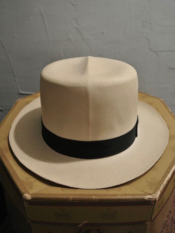 最高級MONTECRISTI PANAMA HAT 7 1/4 58cmVintageKnoxハイグレードヴィンテージノックスモンテクリスティパナマハットオプティモエクアドルの画像3