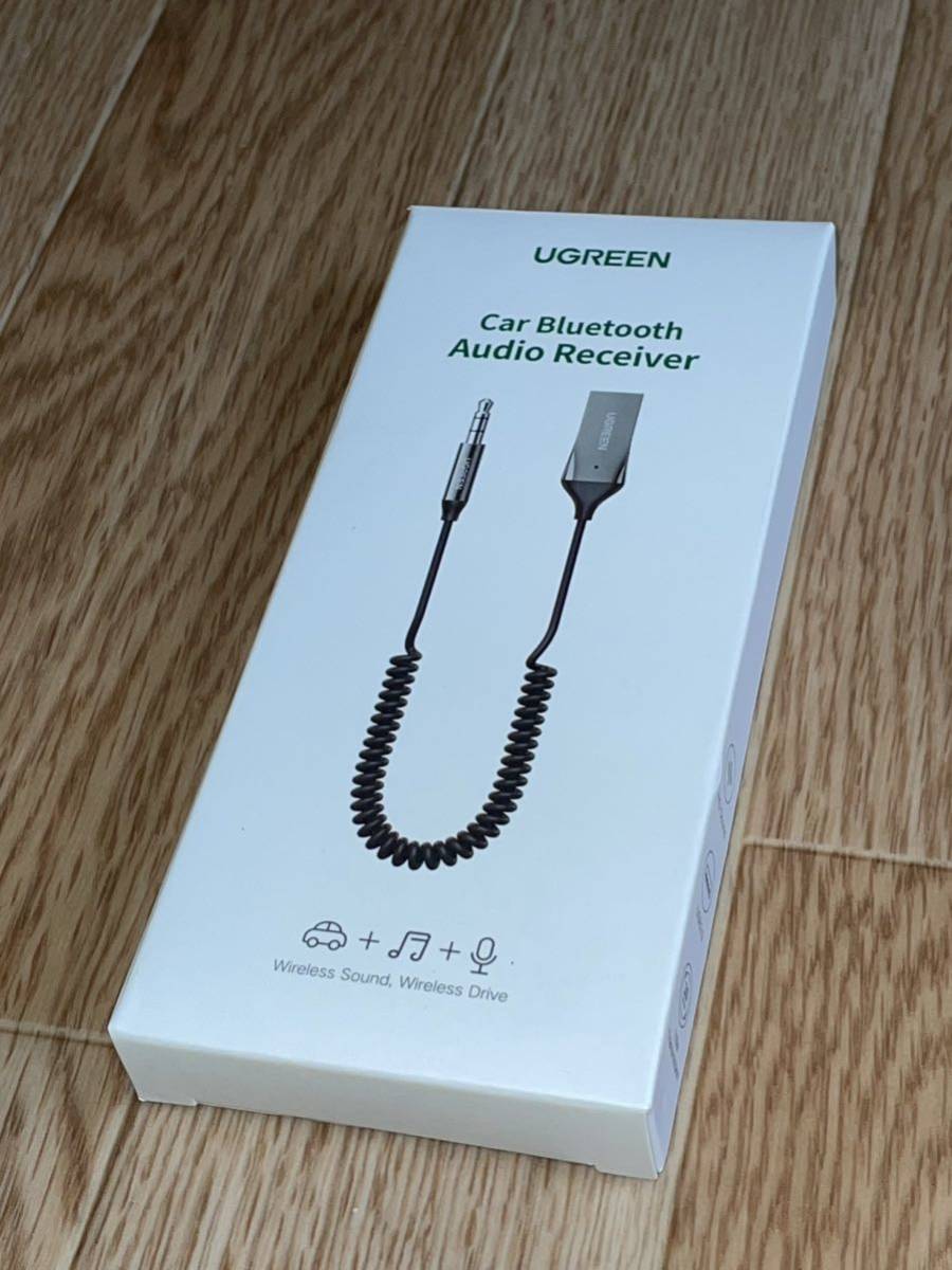 UGREEN Bluetooth5.0 カーレシーバー USB 変換 3.5mm ハンズフリー通話