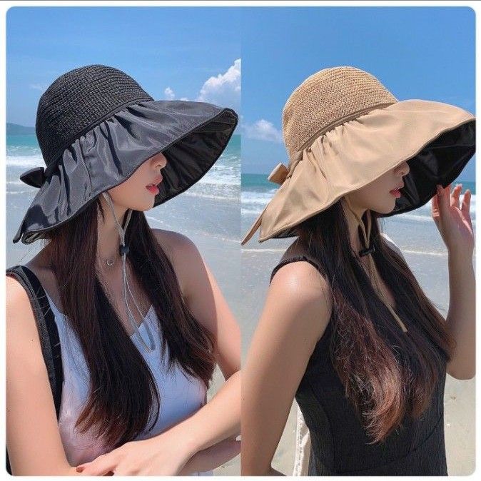 麦わら帽子　帽子　夏　プール　海　リゾート　旅行　日焼け対策　紫外線対策　UVカット　ハット　つば広帽子　アウトドア　キャンプ