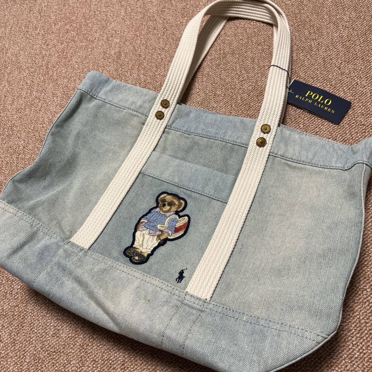 ポロ ラルフローレン デニム トートバッグ ポロベア ラルフベア