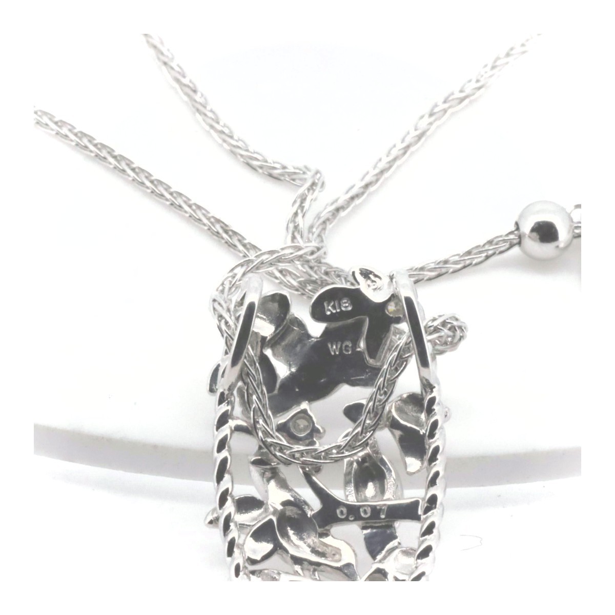 タサキ 小鳥モチーフ ダイヤモンド ネックレス 0.07ct K18WG(18金