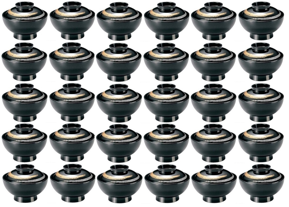 ☆業務用漆器4寸開き仙才吸物椀黒(約径120XH92mm)30 ☆業務用漆器4寸開き仙才吸物椀黒(約径120XH92mm)30