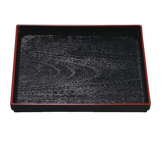 ☆業務用漆器正角木目盆黒天朱8寸(約242X242mm)30 ☆業務用漆器正角木目盆黒天朱8寸(約242X242mm)30