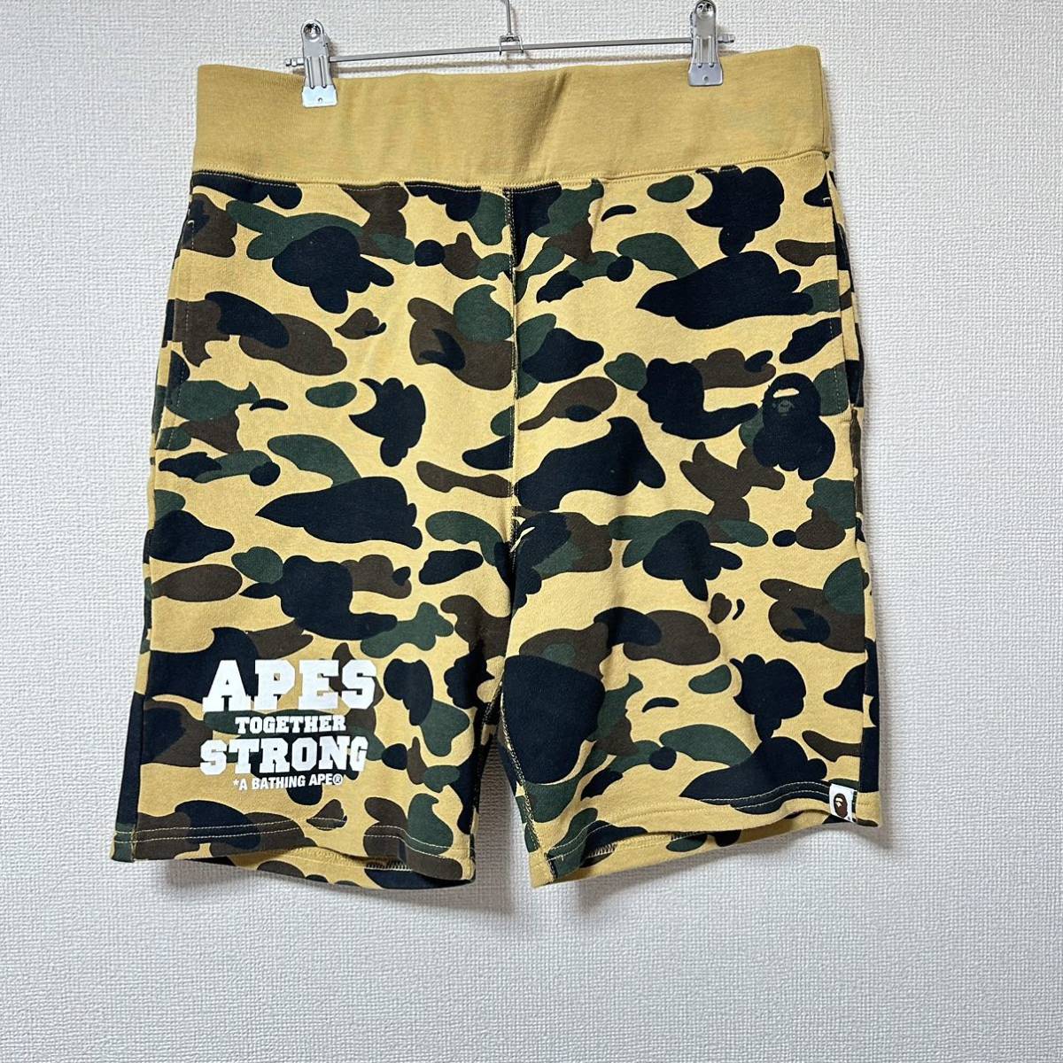 【L】APE 1st camo sand yellow shorts