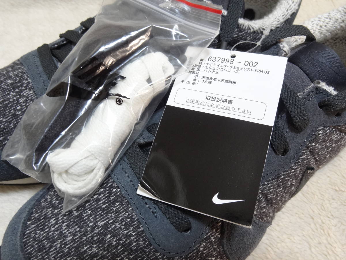 国内正規 NIKE LOOPWHEELER INTERNATIONALIST PRM QS ANTHRACITE 27cm US9 未使用新品 ループウィラー インターナショナリスト ゴマシオ_画像7