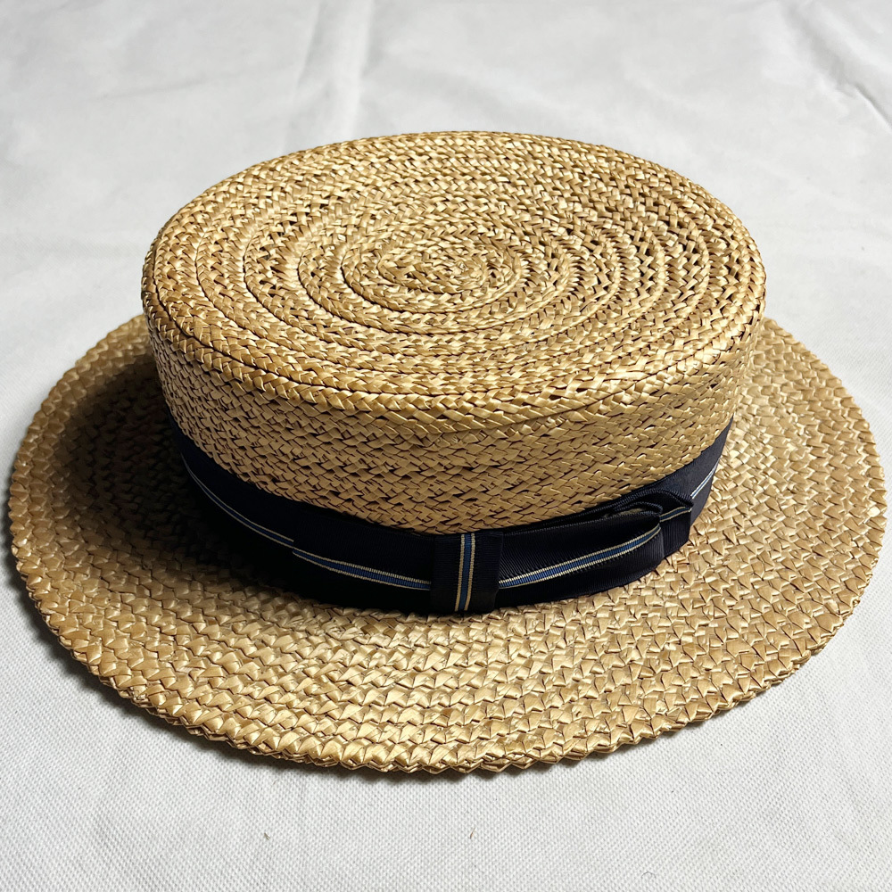 超レア! 30's STETSON 57.5CM UNUSUAL BOATER HAT ボーター ハット ステットソン カンカン帽 PANAMA パナマ VINTAGE ヴィンテージ ストロー_画像3