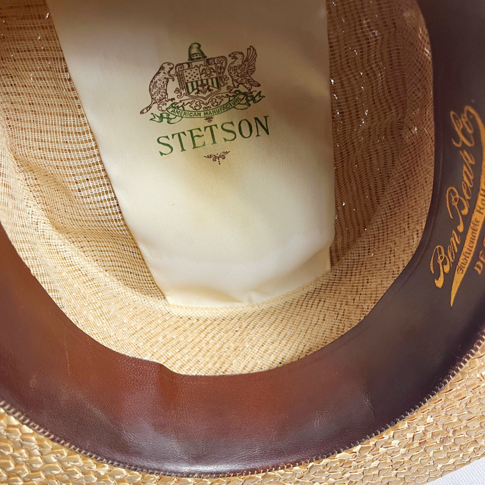 超レア! 30's STETSON 57.5CM UNUSUAL BOATER HAT ボーター ハット ステットソン カンカン帽 PANAMA パナマ VINTAGE ヴィンテージ ストロー_画像8