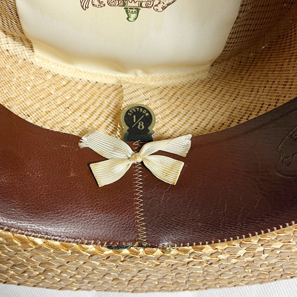 超レア! 30's STETSON 57.5CM UNUSUAL BOATER HAT ボーター ハット ステットソン カンカン帽 PANAMA パナマ VINTAGE ヴィンテージ ストロー_画像10