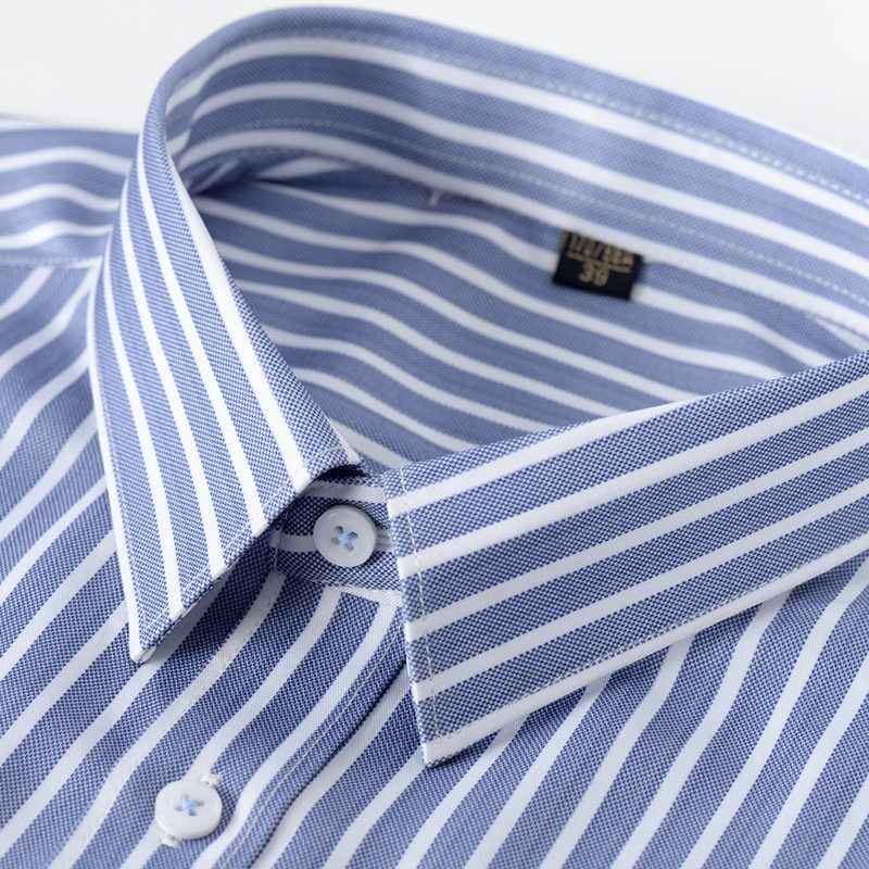 P233-M新品DCKMANY■ストライプシャツ メンズ 長袖 ワイシャツノーアイロン 形態安定 ビジネスシャツ シルクのような質感 /レッド_画像6