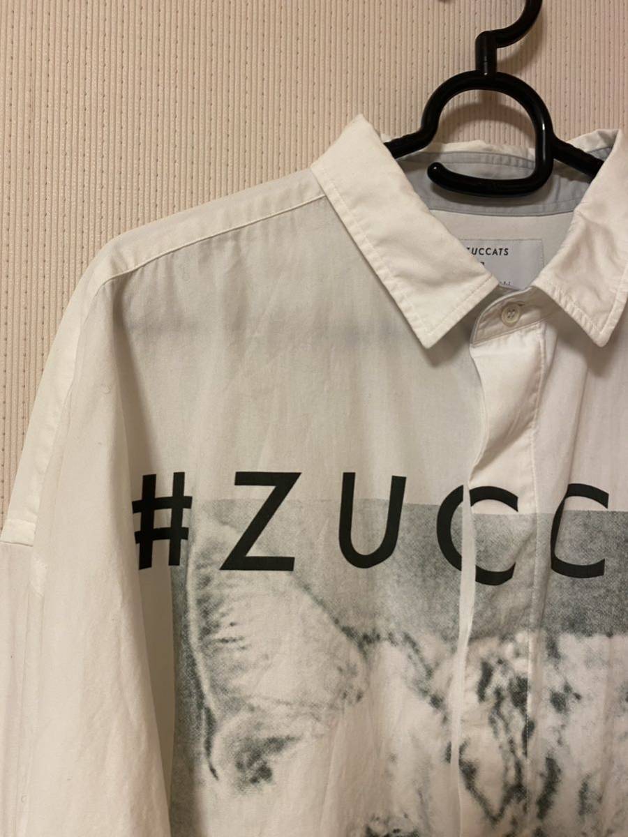 美品◆zucca ＃ZUCCATS　zucca×Masayuki Oki　ねこフォトプリントビッグシャツ◆ブラウス◆ ぶさにゃん_画像4