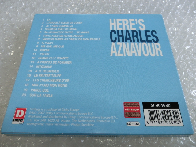 ★即決CD Charles Aznavour シャルル・アズナブール 20曲収録ベスト フランス シンガーソングライター シャンソン ポップス ジャズ_画像4