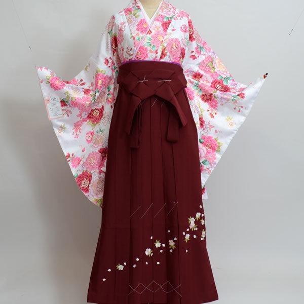 新年の贈り物 ジュニア用へ直し144cm~150cm 着物袴セット 百花繚乱