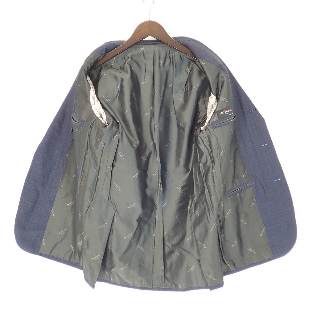 Kiton キートン UA89K02N0123 ネイビー ウインドーペーン スーツ
