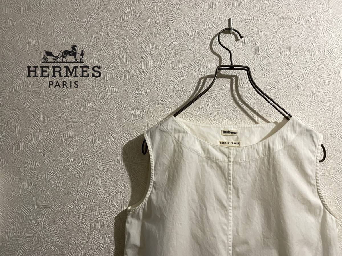 ◯ フランス製 HERMES マルジェラ期 ノースリーブ シャツ / エルメス