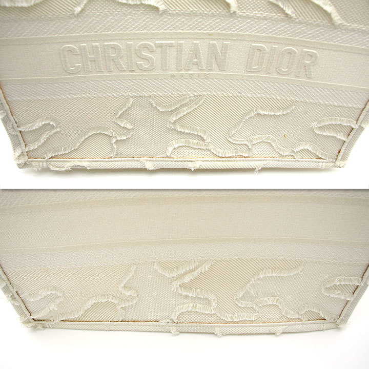 中古良品 Dior Book Tote トートバッグ ディオール ブック トート ミディアム M1296ZWAH ツイリー付 カモフラージュ 白 A4対応 イタリア製