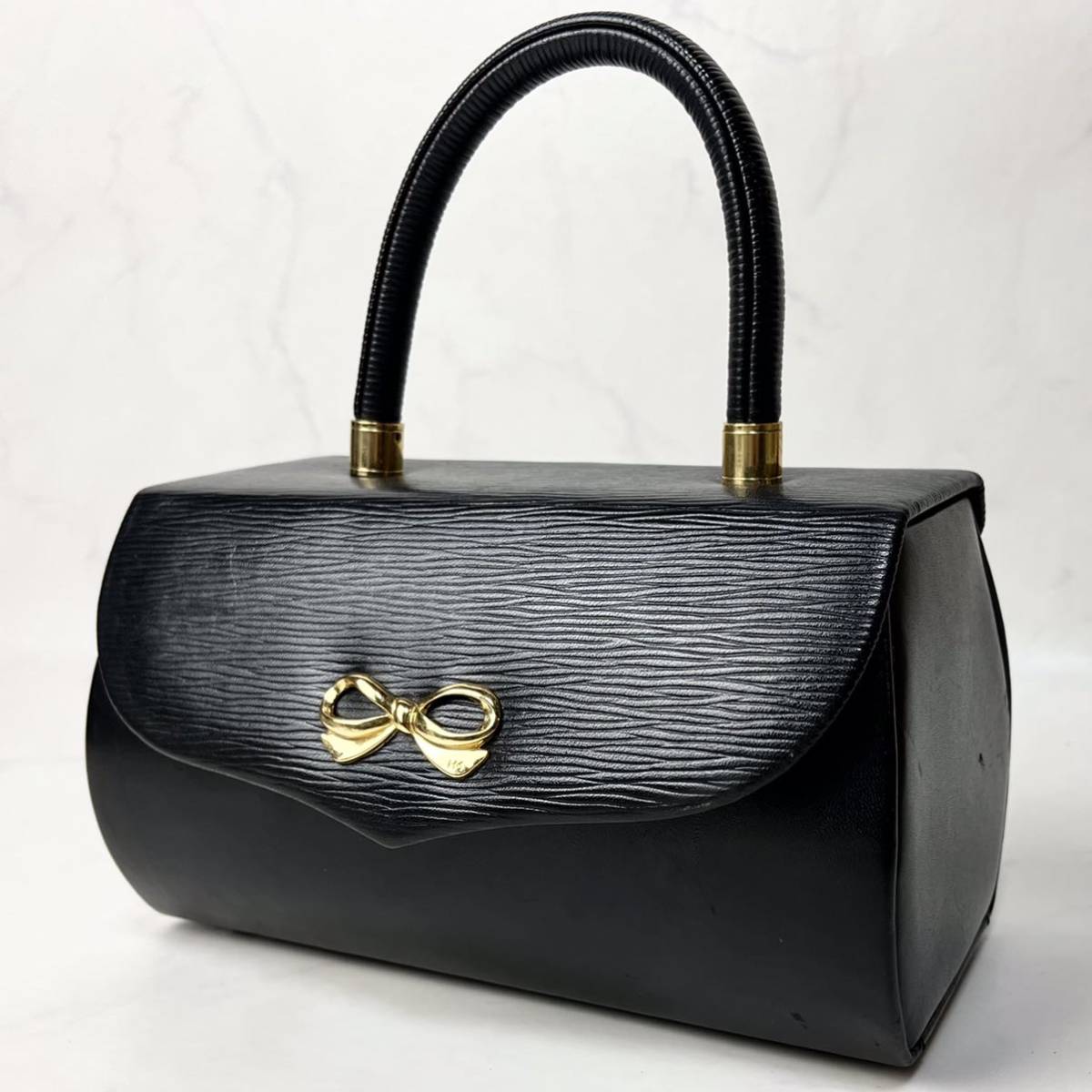 今季一番 美品✨ハナエモリ ハンドバッグ バニティ ゴールド金具