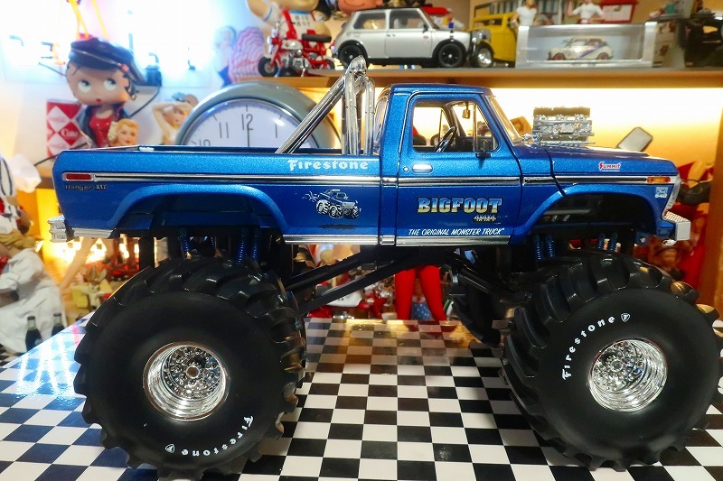 . rare *1/18 Monster Truck FIRESTONE big foot 1974 Ford F-250 Monster Truck