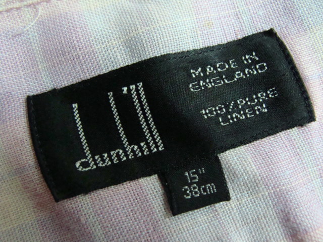 【英国製】DUNHILL ダンヒル 麻100% 半袖シャツ チェック (15)_画像9