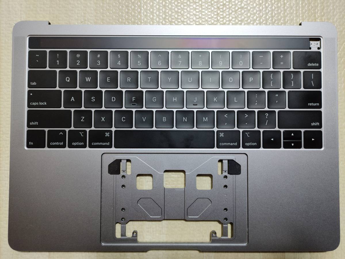 ★動作確認済み★Macbook Pro 2018 13インチTouchbar搭載モデルA1989用US配列キーボード及びパームレスト（スペースグレー色）_画像1