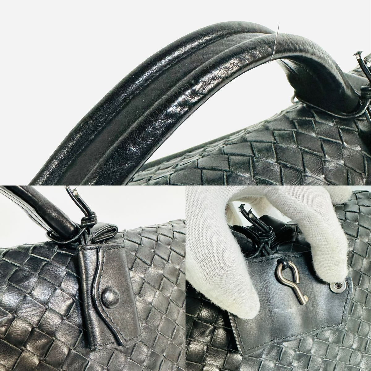 美品】BOTTEGA VENETA ボッテガ ヴェネタ イントレチャート レザー