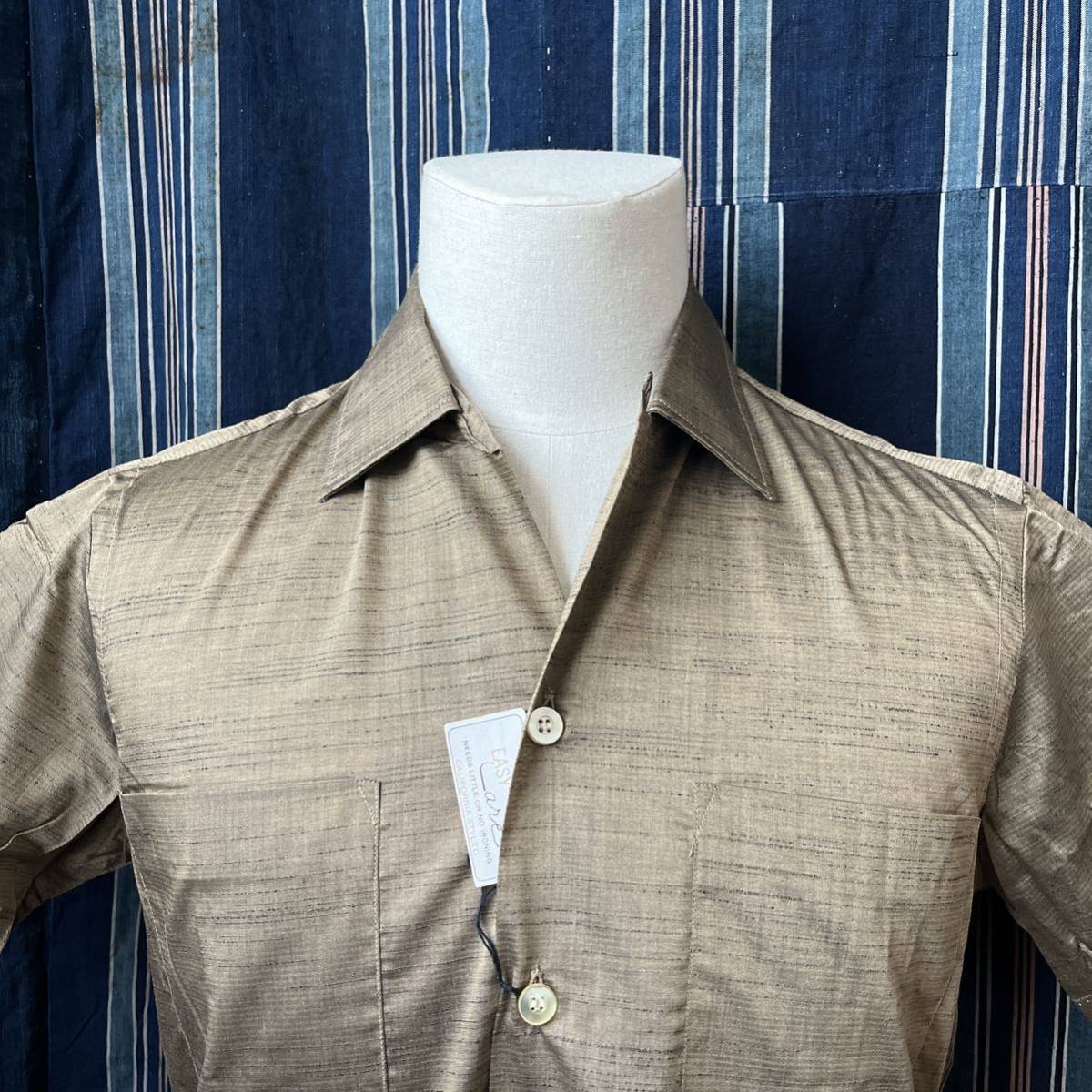デッドストック 60s bullock's wilshire wynlrier shirt 60年代 ブルックス ウィルシャー コットン シャツ 開襟 無地