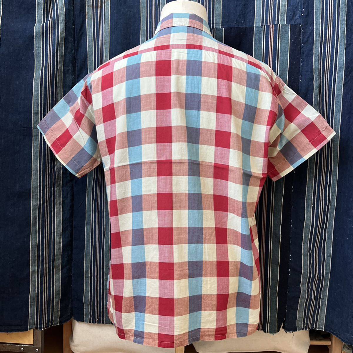 60s 70s van heusen half sleeve box shirt 60年代 70年代 ヴァンヒューセン アメリカ製 開襟 ボックス シャツ チェックシャツ_画像3