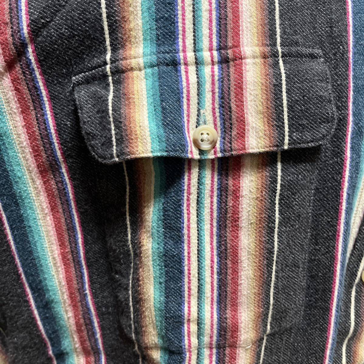 90s polo country ralph lauren shirt 当時物 90年代 ポロカントリー ネイティブ 開襟 ネルシャツ プリネル オールドラルフ 柄シャツ_画像7