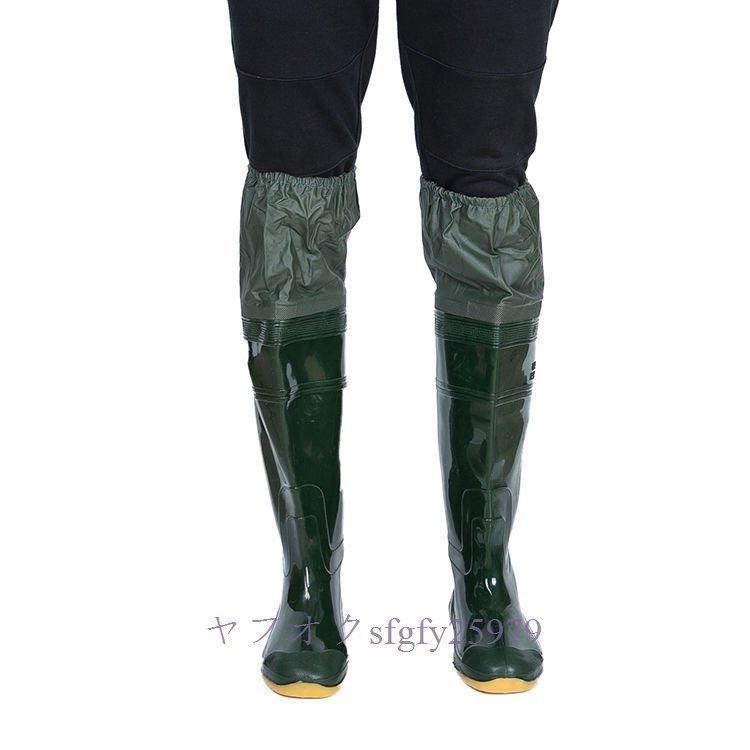  new goods popular long height rain shoes rain boots men's boots waterproof rain. day outdoor work shoes fishing E