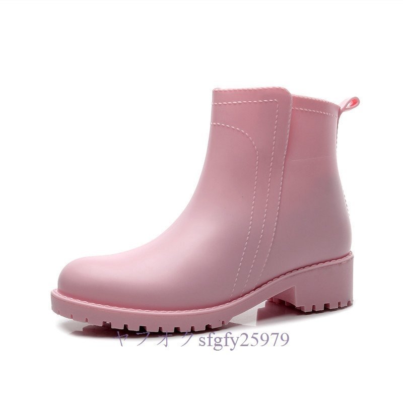 A098G☆ новый товар  дождь   ботинки   женский  короткий    обувь    дождь   обувь    модный   дождь  обувь   водонепроницаемый  ... ... дождь  ...