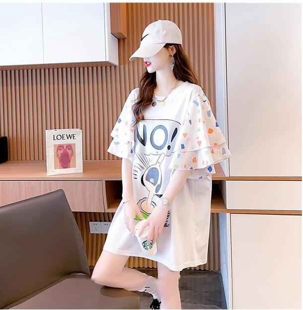 韓国風 女夏新しい 半袖Tシャツ 気質ファッションTシャツ 学生Tシャツ XL ブラック