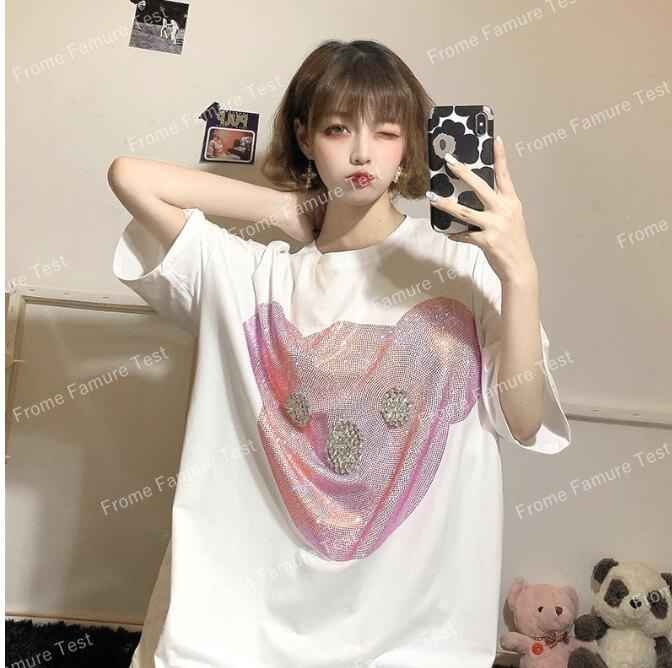 韓国風 レディース 半袖Tシャツ 新しい夏 気質 ファッションTシャツ XL ワンカラー