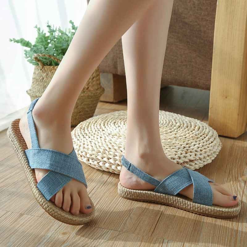 ☆大人気商品☆フリルサンダル 23.5ペタンコ スリッパ 黒 履物