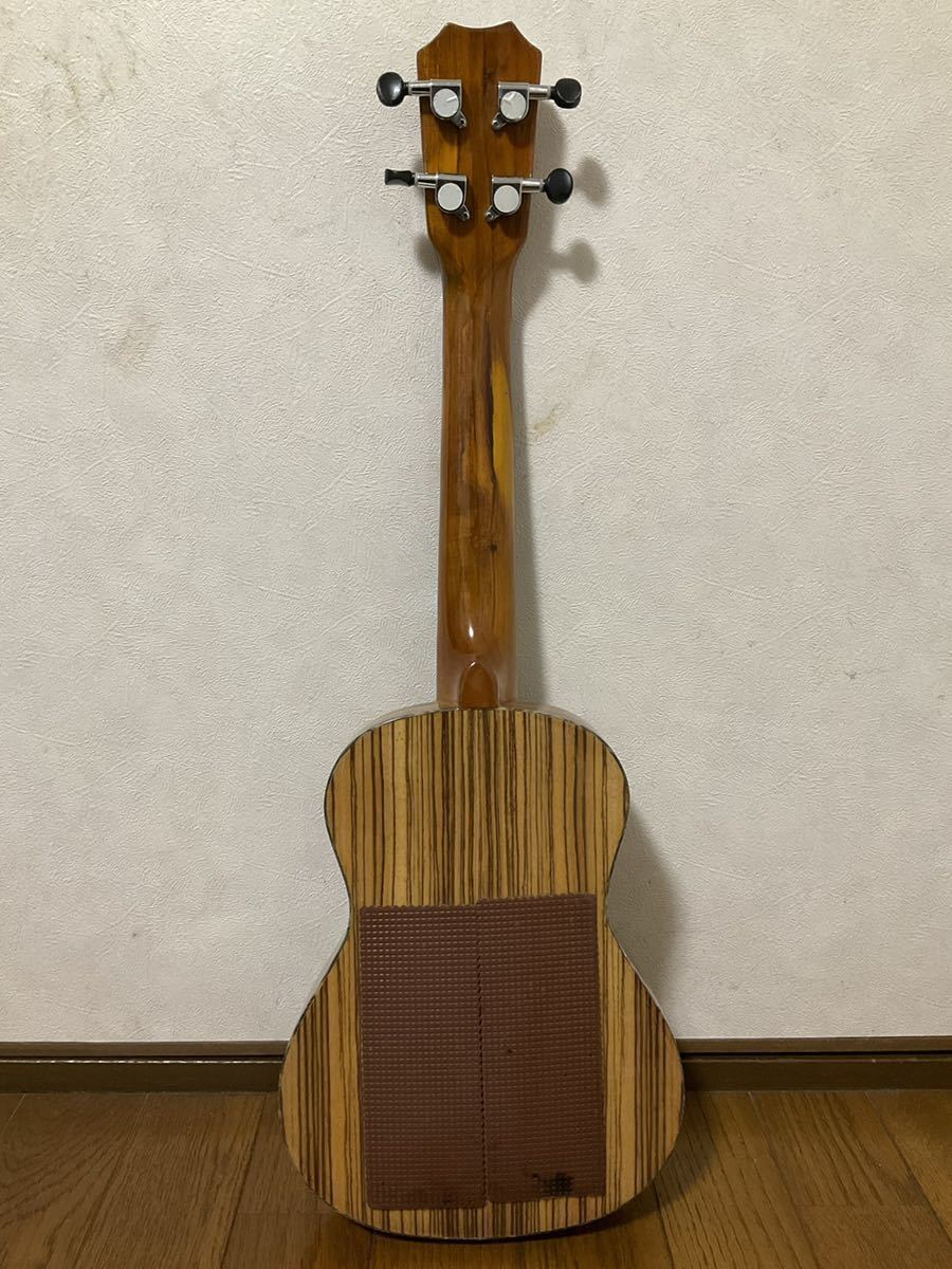 Alida コンサートウクレレ コンサートサイズ ヘッドロゴ「K」 ゼブラウッド Handcrafted Guitars 全長60cm ソフトケース付き_画像5