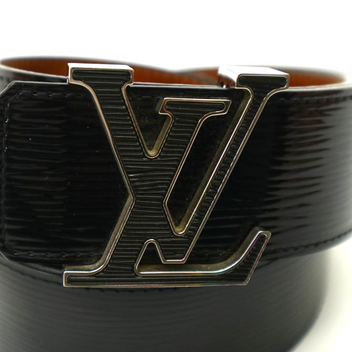 ルイヴィトン エピ サンチュール LV イニシャル ロゴ レザー ベルト 95