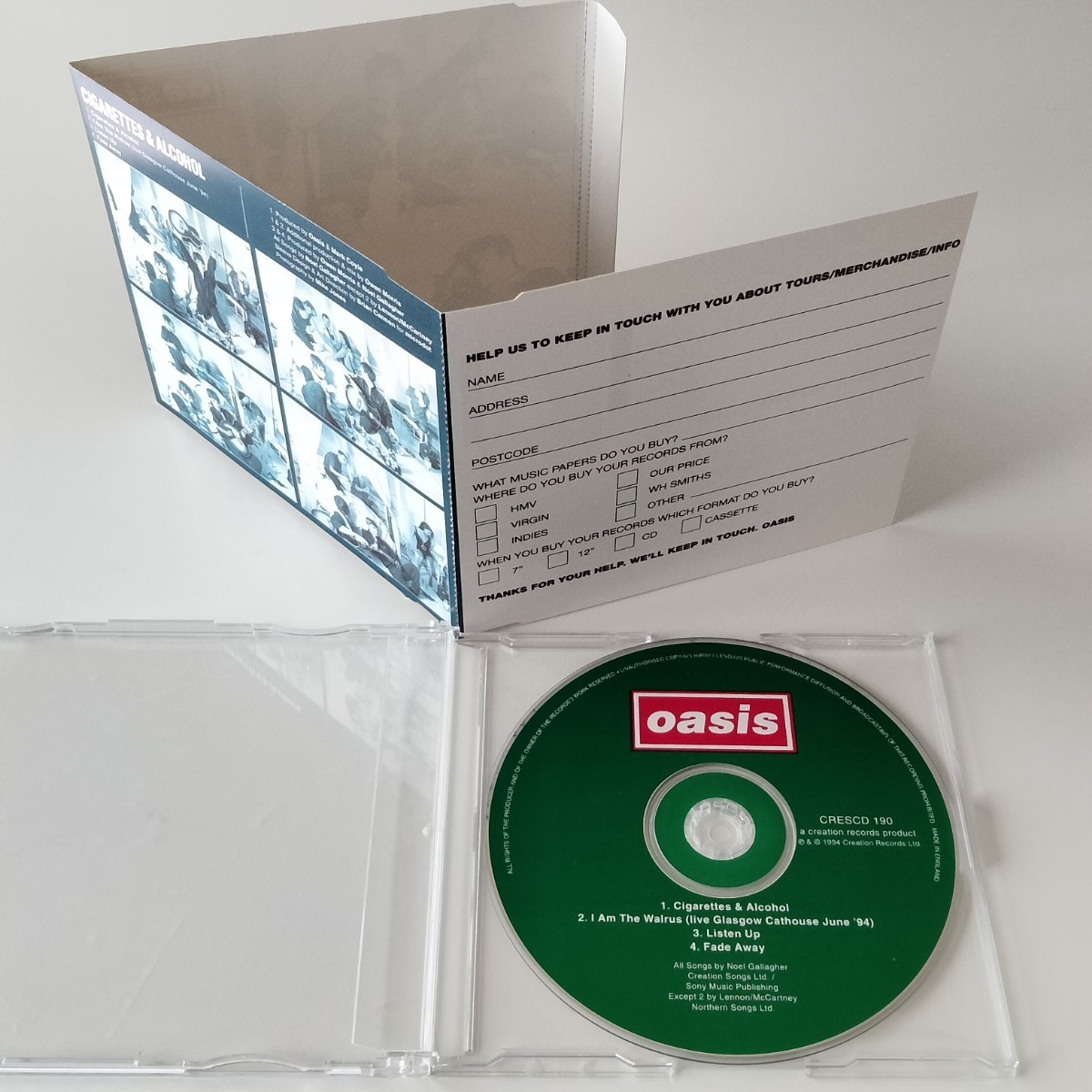 【EK盤CD】OASIS CIGARETTES & ALCOHOL(CRESCD190)オアシス/シガレッツ・アンド・アルコール CDシングル BEATLES ビートルズカヴァー収録_画像4