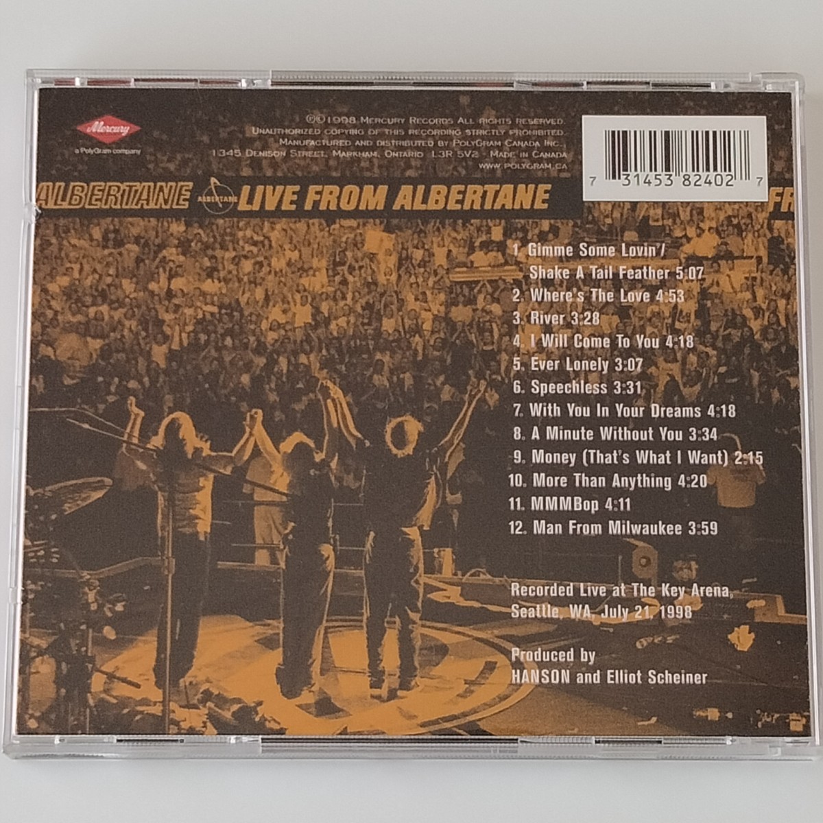 【輸入盤CD】HANSON / LIVE FROM ALBERTANE (3145382402) ハンソン / ライヴ・フロム・アルバテーン 98年シアトルライヴ録音盤_画像2