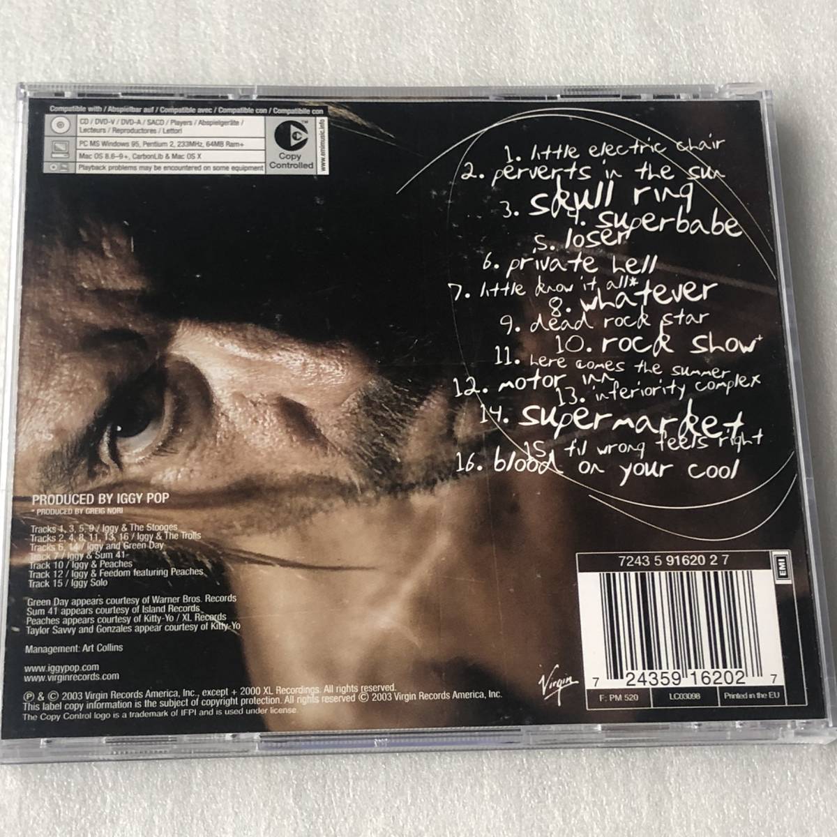 中古CD Iggy Pop イギー・ポップ/skull ring 18th(2003年） 米国産HR/HM,ハードロック系_画像2