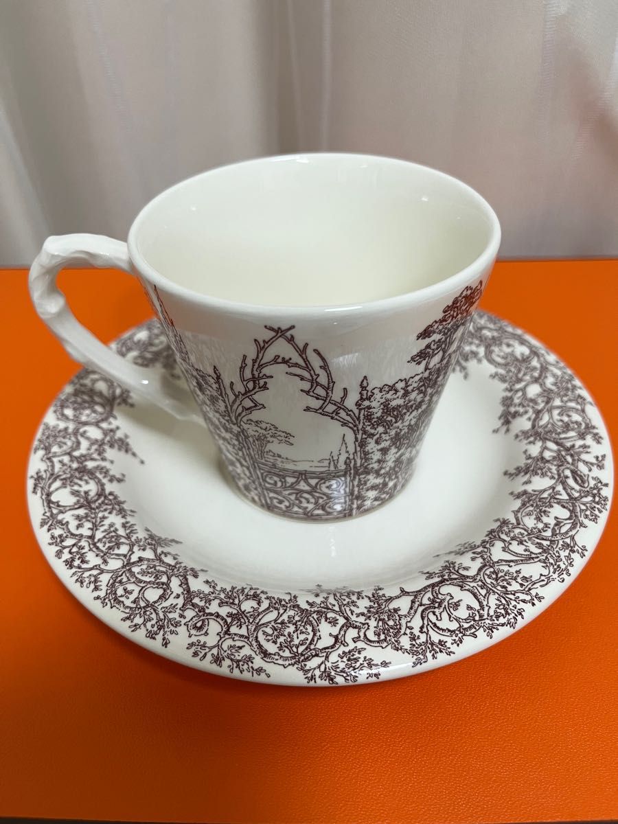 美品】Hermes エルメス:メゾンアンシャンテ カップ&ソーサー(2客
