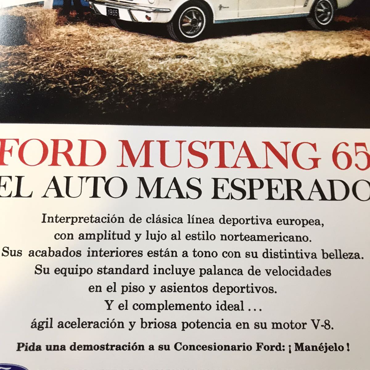 ポスター★1965 フォード・マスタング メキシコ版 広告ポスター＃1★Ford Mustang/ムスタング/FOMOCO_画像4