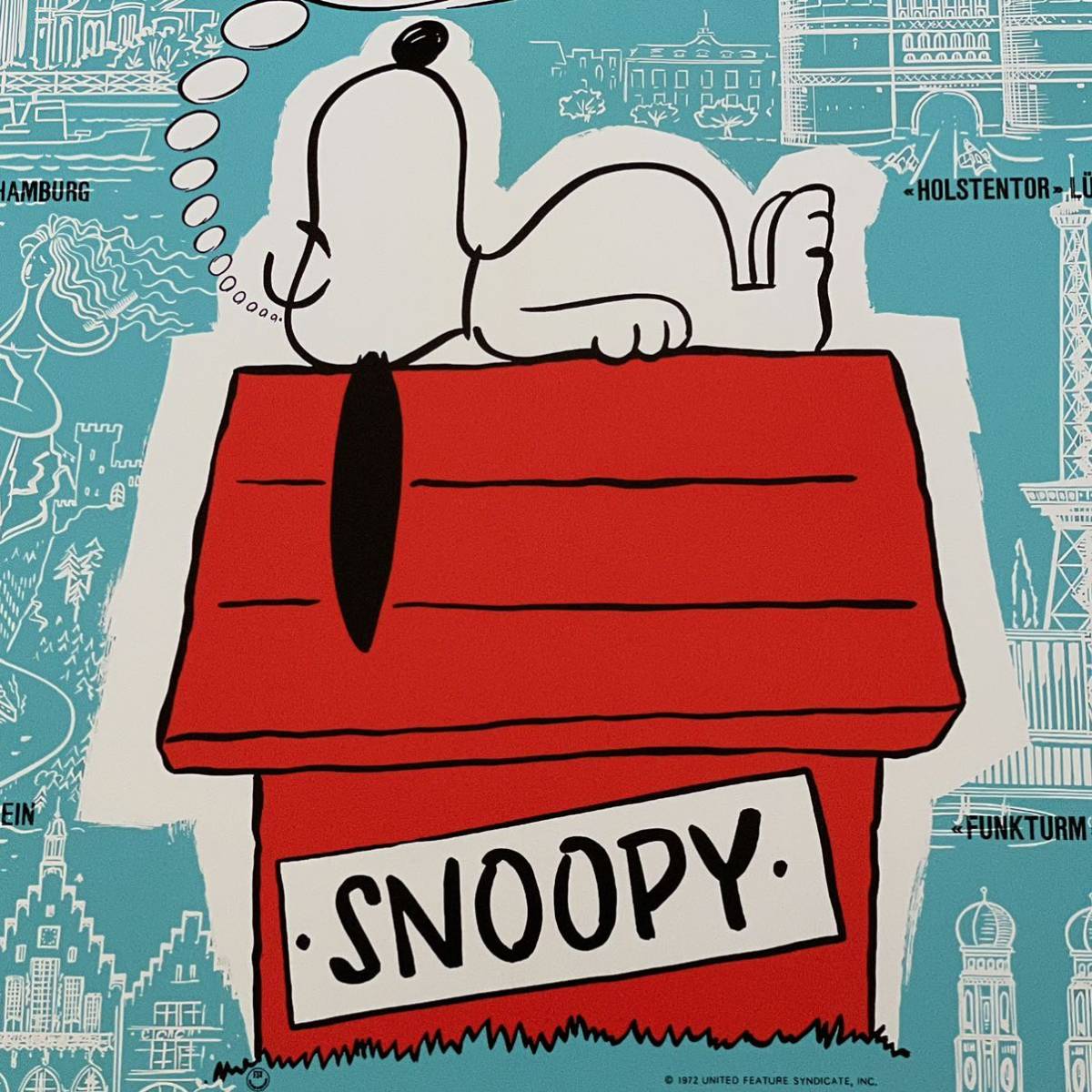 ドイツ版ポスター『スヌーピーの大冒険』（Snoopy, Come Home!） Peanuts 1977★ピーナッツ/Snoopy/チャーリー・ブラウン_画像3
